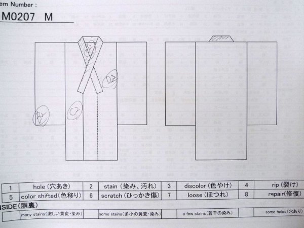 Photo11: M0207M Used Japanese men  Indigo Blue Men's Yukata / Cotton. Stripes   (Grade C) (11)