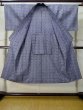 Photo2: M0207O Used Japanese men  Light Blue Men's Yukata / Cotton. Abstract pattern Inside lining is loosed.  (Grade D) (2)