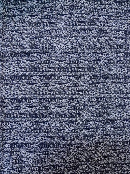 Photo4: M0207O Used Japanese men  Light Blue Men's Yukata / Cotton. Abstract pattern Inside lining is loosed.  (Grade D) (4)