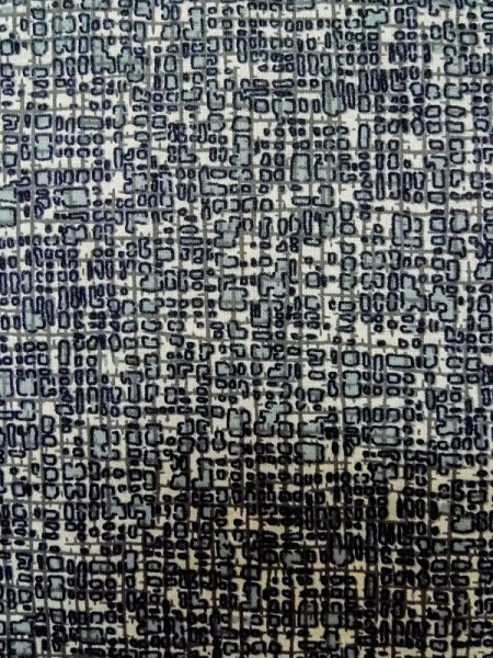 Photo6: M0207P Used Japanese women  Blue YUKATA summer(made in Japan) / Cotton. Abstract pattern   (Grade D) (6)