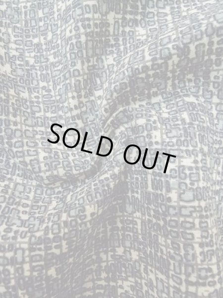 Photo9: M0207P Used Japanese women  Blue YUKATA summer(made in Japan) / Cotton. Abstract pattern   (Grade D) (9)