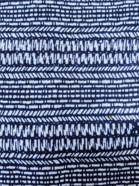 Photo5: M0207R Used Japanese men  Indigo Blue Men's Yukata / Cotton. Abstract pattern   (Grade C) (5)