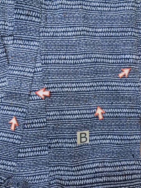 Photo13: M0207R Used Japanese men  Indigo Blue Men's Yukata / Cotton. Abstract pattern   (Grade C) (13)
