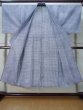 Photo2: M0207T Used Japanese men  Indigo Blue Men's Yukata / Cotton. Plaid Checks   (Grade B) (2)