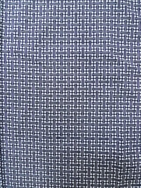 Photo4: M0207T Used Japanese men  Indigo Blue Men's Yukata / Cotton. Plaid Checks   (Grade B) (4)