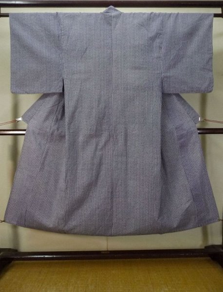 Photo1: M0207U Used Japanese men  Indigo Blue Men's Yukata / Cotton. Abstract pattern,   (Grade C) (1)