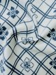 Photo12: M0207W Used Japanese men  Indigo Blue Men's Yukata / Cotton. Diamond-shaped flowers, It is a sleepwear with tight-fitting sleeve  (Grade D) (12)