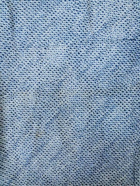 Photo3: M0207Z Used Japanese men  Indigo Blue Men's Yukata / Cotton. Dapple pattern Arimatsu-shibori(tie dye)  (Grade C) (3)