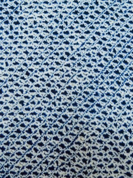 Photo6: M0207Z Used Japanese men  Indigo Blue Men's Yukata / Cotton. Dapple pattern Arimatsu-shibori(tie dye)  (Grade C) (6)