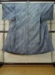 Photo1: M0208A Used Japanese men  Blue Men's Yukata / Cotton. Line   (Grade C) (1)