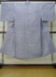 Photo1: Mint M0208B Used Japanese men  Indigo Blue Men's Yukata / Cotton. Geometrical pattern   (Grade A) (1)