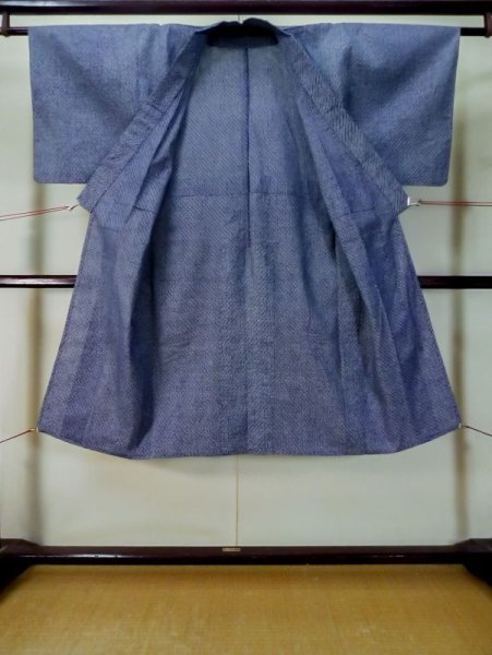 Photo2: M0214A Used Japanese men  Light Blue Men's Yukata / Cotton. Abstract pattern,   (Grade C) (2)