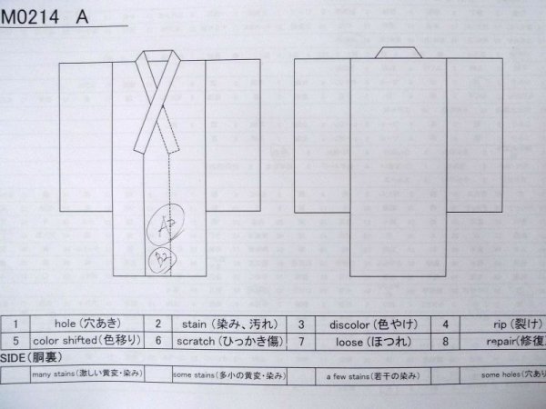 Photo11: M0214A Used Japanese men  Light Blue Men's Yukata / Cotton. Abstract pattern,   (Grade C) (11)