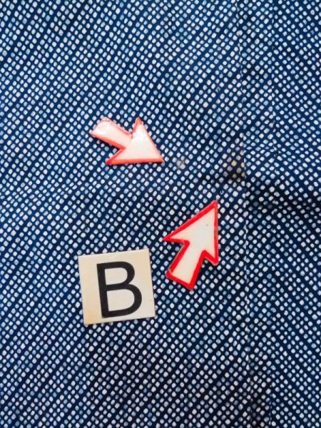 Photo13: M0214A Used Japanese men  Light Blue Men's Yukata / Cotton. Abstract pattern,   (Grade C) (13)