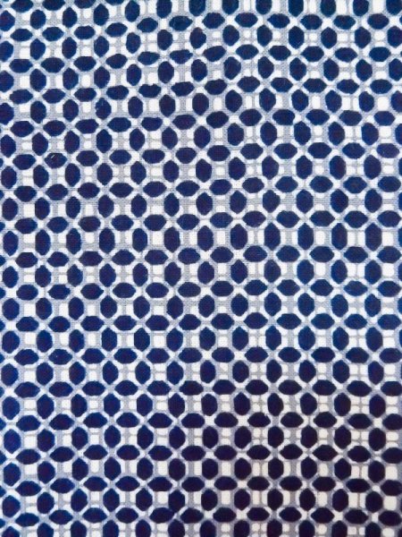 Photo5: M0214C Used Japanese men  Indigo Blue Men's Yukata / Cotton. Abstract pattern tight-fitting sleeves  (Grade C) (5)