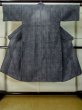Photo1: M0214E Used Japanese men  Navy Blue Men's Yukata / Synthetic. Abstract pattern tight-fitting sleeves  (Grade C) (1)