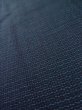Photo7: M0214F Used Japanese men Dark Navy Blue Men's Kimono / Wool. Geometrical pattern   (Grade D) (7)