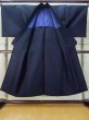 Photo2: M0214K Used Japanese men Dark Navy Blue Men's Kimono / Wool.    (Grade D) (2)