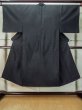 Photo1: M0214N Used Japanese men  Black Men's Kimono / Silk. Geometrical pattern   (Grade D) (1)