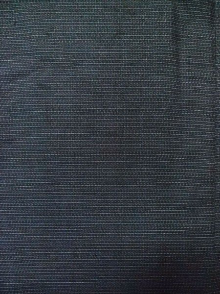 Photo4: M0214N Used Japanese men  Black Men's Kimono / Silk. Geometrical pattern   (Grade D) (4)