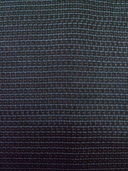 Photo5: M0214N Used Japanese men  Black Men's Kimono / Silk. Geometrical pattern   (Grade D) (5)