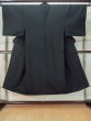 Photo1: M0214R Used Japanese men  Black Men's Kimono / Silk.    (Grade D) (1)