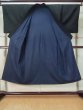 Photo2: M0214R Used Japanese men  Black Men's Kimono / Silk.    (Grade D) (2)