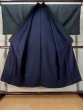 Photo2: Mint M0214T Used Japanese men Dark Blue Men's Kimono / Silk. Geometrical pattern   (Grade A) (2)