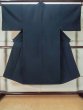 Photo1: M0214X Used Japanese men Dark Blue Men's Kimono / Wool.    (Grade B) (1)