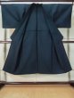 Photo2: M0214X Used Japanese men Dark Blue Men's Kimono / Wool.    (Grade B) (2)