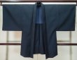 Photo1: M0215A Used Japanese men Dark Blue Men's Haori / Wool.    (Grade C) (1)