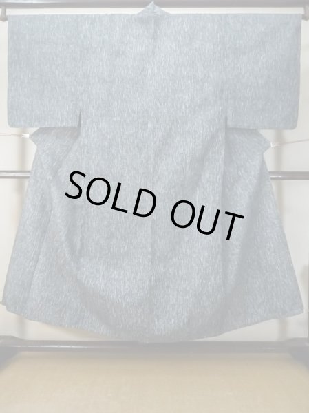 Photo1: Mint M0301A Used Japanese men  Blue Men's Yukata / Cotton. Abstract pattern   (Grade A) (1)