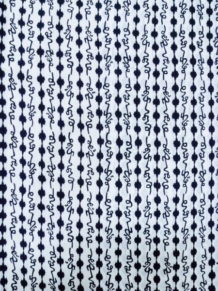 Photo4: M0301B Used Japanese men  Indigo Blue Men's Yukata / Cotton. Abstract pattern   (Grade C) (4)