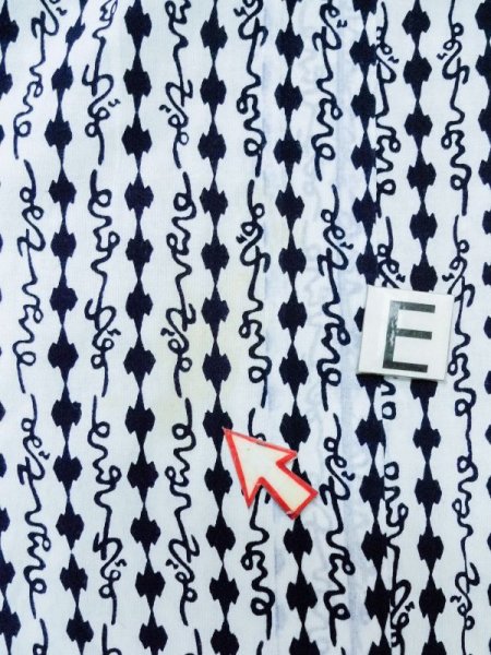 Photo16: M0301B Used Japanese men  Indigo Blue Men's Yukata / Cotton. Abstract pattern   (Grade C) (16)