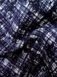 Photo9: M0301C Used Japanese women  Blue YUKATA summer(made in Japan) / Cotton. Abstract pattern   (Grade B) (9)