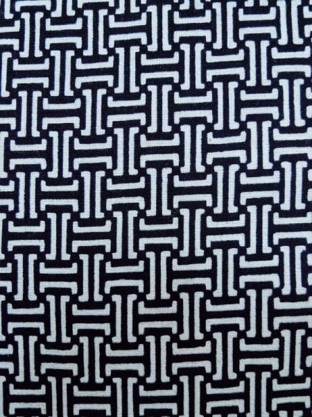 Photo6: M0301D Used Japanese men  Indigo Blue Men's Yukata / Cotton. Geometrical pattern   (Grade B) (6)