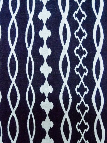 Photo6: M0301E Used Japanese men  Indigo Blue Men's Yukata / Cotton. Abstract pattern   (Grade B) (6)