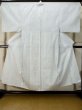 Photo1: M0301J Used Japanese men  White Men's Yukata / Linen. Abstract pattern   (Grade B) (1)