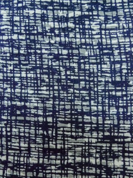 Photo5: Mint M0301K Used Japanese men  Navy Blue Men's Yukata / Cotton. Abstract pattern   (Grade A) (5)