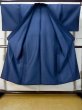 Photo2: M0301N Used Japanese men Dark Blue Men's Kimono / Wool. Tortoise-shell pattern(Hexagonal pattern)   (Grade D) (2)