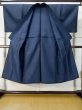 Photo2: M0301P Used Japanese men  Navy Blue Men's Kimono / Wool. Line   (Grade D) (2)