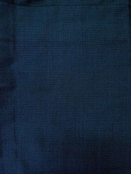 Photo3: M0301P Used Japanese men  Navy Blue Men's Kimono / Wool. Line   (Grade D) (3)