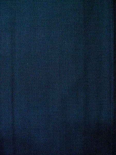 Photo4: M0301P Used Japanese men  Navy Blue Men's Kimono / Wool. Line   (Grade D) (4)