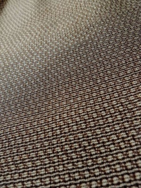 Photo8: M0301Q Used Japanese men  Brown Men's Kimono / Silk. Abstract pattern,   (Grade C) (8)