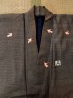 Photo12: M0301Q Used Japanese men  Brown Men's Kimono / Silk. Abstract pattern,   (Grade C) (12)