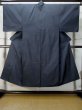 Photo1: M0301S Used Japanese menPale Dark Blue Men's Kimono / Silk. Tortoise-shell pattern(Hexagonal pattern)   (Grade B) (1)
