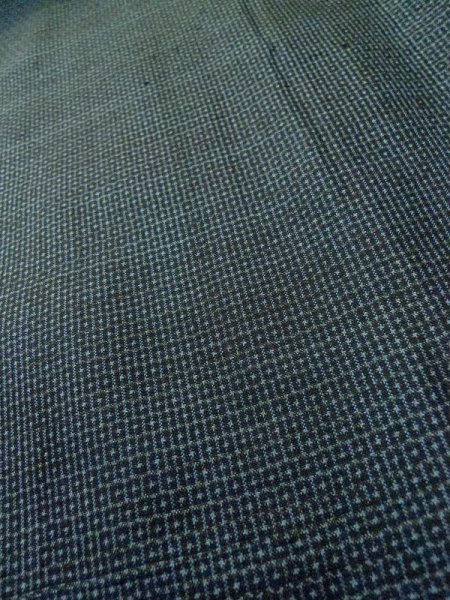 Photo8: M0301S Used Japanese menPale Dark Blue Men's Kimono / Silk. Tortoise-shell pattern(Hexagonal pattern)   (Grade B) (8)
