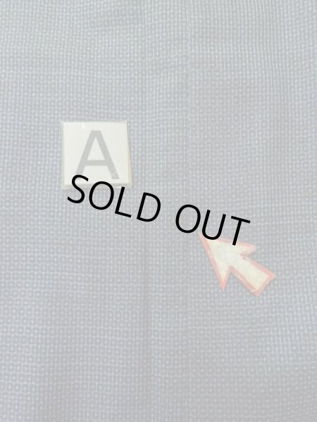 Photo12: M0301S Used Japanese menPale Dark Blue Men's Kimono / Silk. Tortoise-shell pattern(Hexagonal pattern)   (Grade B) (12)