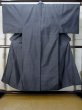 Photo1: M0301T Used Japanese menPale Dark Blue Men's Kimono / Silk. Abstract pattern,   (Grade B) (1)