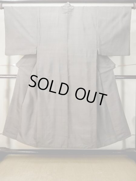 Photo1: M0301V Used Japanese men Pale Brown Men's Kimono / Silk.    (Grade B) (1)